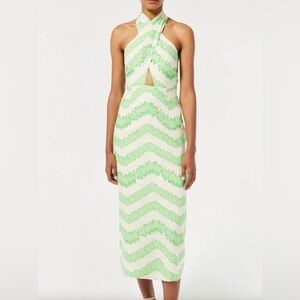 Rhode Linen Paolo Dress in Watercolor Zig Zag Size 0